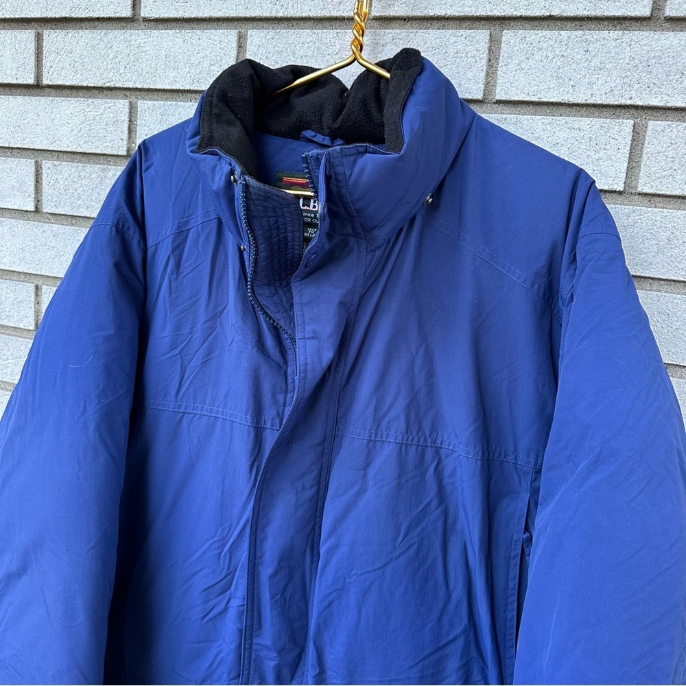 L.L.Bean Goose Down Parka Jacket Men’s XL Blue Winter Coat Nylon Shell - Picture 3 of 15